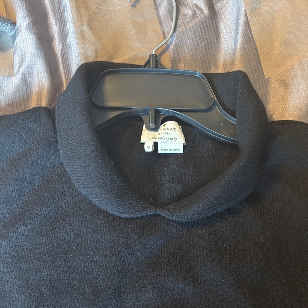 kate spade Black Crewneck Sweater with Rounded Peter Pan Collar - Picture 3 of 5